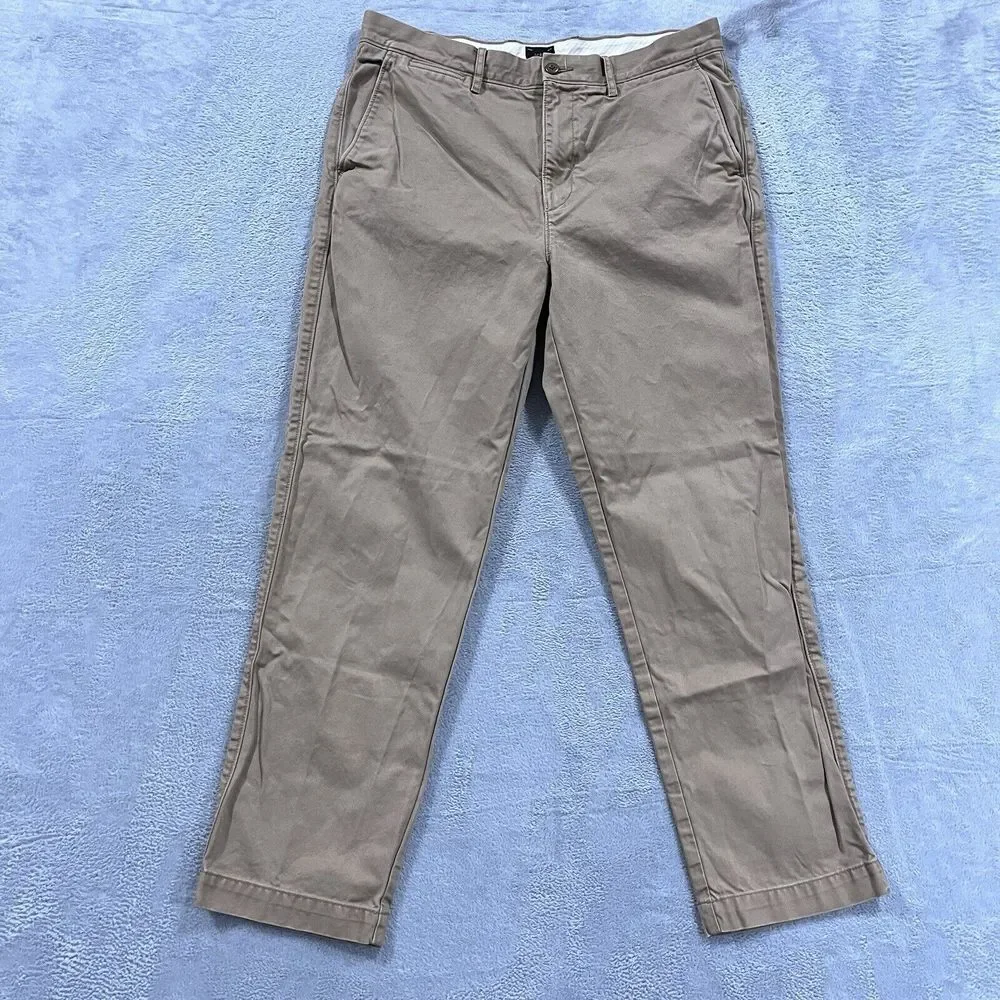 J Crew Pants Mens 34x29.5* Tan Classic Fit Chinos‎ Preppy Casual 100% Cotton